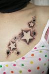 Star tattoo on girl chest
